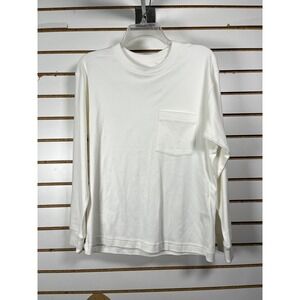 Uniqlo U Crew Neck Long Sleeve T Shirt White Pocket Size 13